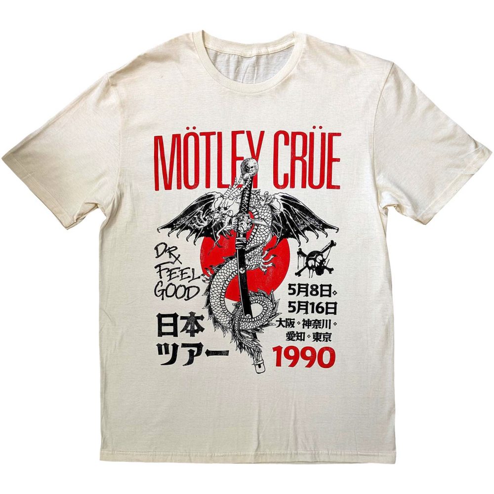 Motley Crue - Dr. Feelgood Japanese Tour '90 Herren TShirt - Creme